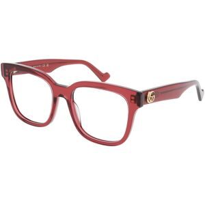 Kering Eyewear Spa Gucci GG0958O Damen-Brille inkl. Gläser Vollrand Eckig Acetat-Gestell 52/18/145, Rot