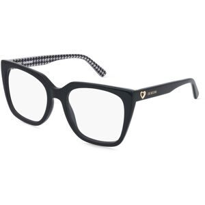 Safilo GmbH Love Moschino MOL673 Damen-Brille inkl. Gläser Vollrand Quadratisch Acetat-Gestell 54/19/140, Schwarz