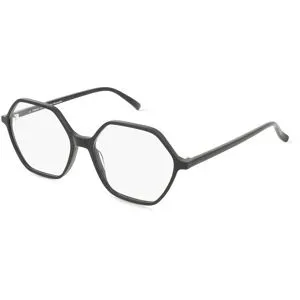 C&S CO. LTD. Fielmann ABC 092 FA EMMA Damen-Brille inkl. Gläser Vollrand Geometrisch Acetat-Gestell 55/16/145, Schwarz