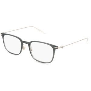 Kering Eyewear Spa Montblanc MB0100O Herren-Brille inkl. Gläser Vollrand Eckig Kunststoff-Gestell 52/21/150, Grau