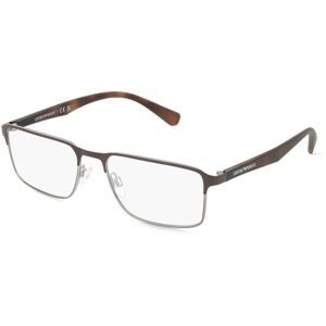 Luxottica Fashion Brillen Vertriebs GmbH Emporio Armani EA1046 Herren-Brille inkl. Gläser Vollrand Quadratisch Metall-Gestell 53/17/140, Braun