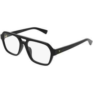 Kering Eyewear Spa Bottega Veneta BV1336OA Unisex-Brille inkl. Gläser Vollrand Quadratisch Acetat-Gestell 55/17/145, Schwarz