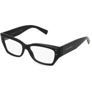 Luxottica Fashion Brillen Vertriebs GmbH Dolce&Gabbana 0DG3387 Damen-Brille inkl. Gläser Vollrand Quadratisch Acetat-Gestell 53/16/145, Schwarz