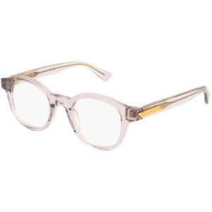 Kering Eyewear Spa Bottega Veneta BV1413O Herren-Brille inkl. Gläser Vollrand Rund Acetat-Gestell 46/22/145, Grau