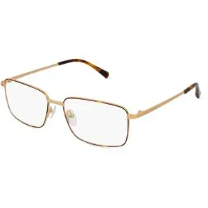 Wenzhou Bada Optical Co. , LTD Fielmann BD 555 CL Herren-Brille inkl. Gläser Vollrand Quadratisch Edelstahl-Gestell 58/16/145, Gold