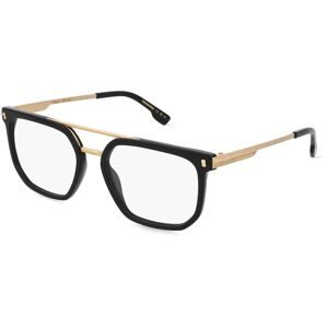 Safilo GmbH Dsquared2 D2 0112 Herren-Brille inkl. Gläser Vollrand Geometrisch Acetat-Gestell 54/18/145, Schwarz