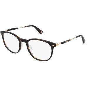 DE RIGO Vision D.A.CH. GmbH Police POIVPLE99 Unisex-Brille inkl. Gläser Vollrand Panto Kunststoff-Gestell 51/20/145, Havanna