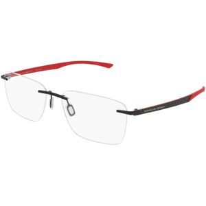 DE RIGO Vision D.A.CH. GmbH Porsche Design P8774 Herren-Brille inkl. Gläser Randlos Geometrisch Metall-Gestell 56/16/145, Schwarz
