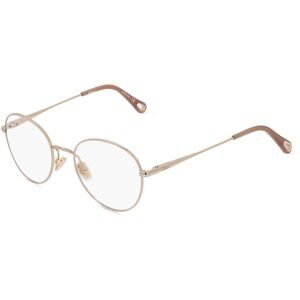 Kering Eyewear Spa Chloé CH0021O Unisex-Brille inkl. Gläser Vollrand Panto Metall-Gestell 50/19/140, Beige