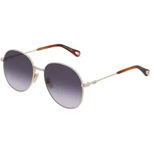 Kering Eyewear Spa Chloé CH0178S Unisex-Sonnenbrille Vollrand Rund Metall-Gestell, Gold