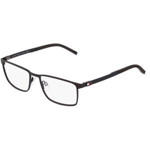 Safilo GmbH Tommy Hilfiger TH1918 Herren-Brille inkl. Gläser Vollrand Quadratisch Metall-Gestell 56/18/145, Grau