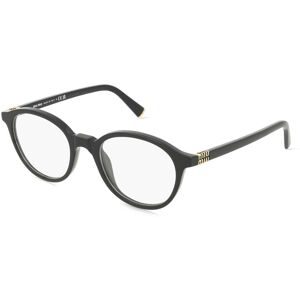 Luxottica Fashion Brillen Vertriebs GmbH Miu Miu MU02WV Damen-Brille inkl. Gläser Vollrand Rund Acetat-Gestell 50/20/140, Schwarz