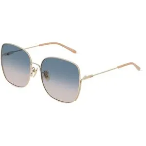 Kering Eyewear Spa Chloé CH0170SA Unisex-Sonnenbrille Vollrand Quadratisch Metall-Gestell, Gold