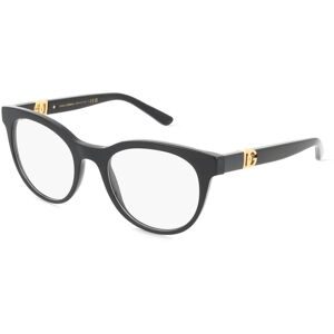 Luxottica Fashion Brillen Vertriebs GmbH Dolce&Gabbana DG3399 Damen-Brille inkl. Gläser Vollrand Panto Acetat-Gestell 52/20/145, Schwarz