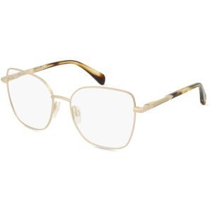 Safilo GmbH Rag & Bone RNB3056/G Damen-Brille inkl. Gläser Vollrand Geometrisch Metall-Gestell 53/17/135, Gold
