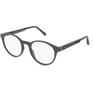 Safilo SpA Tommy Hilfiger TH 2149 Herren-Brille inkl. Gläser Vollrand Panto Kunststoff-Gestell 49/19/145, Schwarz