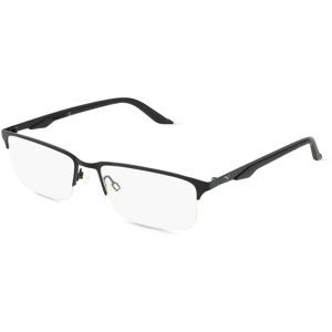 Kering Eyewear Spa Puma PU0413O Unisex-Brille inkl. Gläser Vollrand Quadratisch Metall-Gestell 56/17/145, Schwarz
