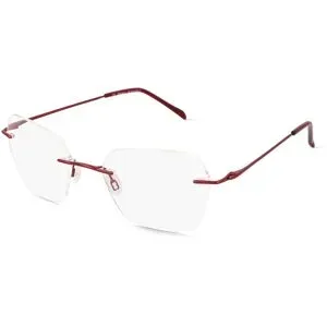 Wenzhou Bada Optical Co. , LTD Fielmann BD 465 MOD CL Damen-Brille inkl. Gläser Randlos Geometrisch Edelstahl-Gestell 52/18/135, Rot