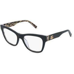 Luxottica Fashion Brillen Vertriebs GmbH Dolce&Gabbana 0DG3430 Damen-Brille inkl. Gläser Vollrand Quadratisch Acetat-Gestell 53/18/145, Schwarz