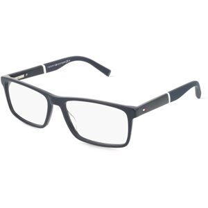 Safilo GmbH Tommy Hilfiger Eyewear TH 1909 Herren-Brille inkl. Gläser Vollrand Quadratisch Acetat-Gestell 54/15/140, Blau