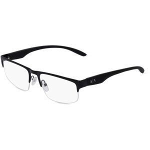 Luxottica Fashion Brillen Vertriebs GmbH Armani Exchange AX1054 Herren-Brille inkl. Gläser Halbrand Quadratisch Metall-Gestell 55/18/140, Schwarz