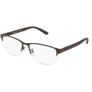 Luxottica Fashion Brillen Vertriebs GmbH Emporio Armani EA1138 Herren-Brille inkl. Gläser Halbrand Quadratisch Metall-Gestell 56/17/145, Braun