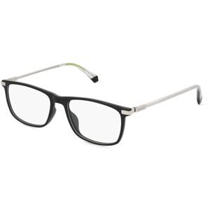 Safilo GmbH Polaroid PLD D458/G Herren-Brille inkl. Gläser Vollrand Quadratisch Kunststoff-Gestell 54/17/145, Schwarz