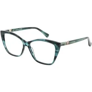 Marcolin Deutschland GmbH Max Mara MM5036 Damen-Brille inkl. Gläser Vollrand Quadratisch Acetat-Gestell 54/14/140, Grün
