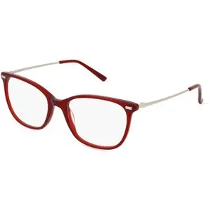 Billion Excel Optical Manufactory Co. Ltd. Fielmann BE 007 FA Damen-Brille inkl. Gläser Vollrand Quadratisch Acetat-Gestell 53/18/135, Rot