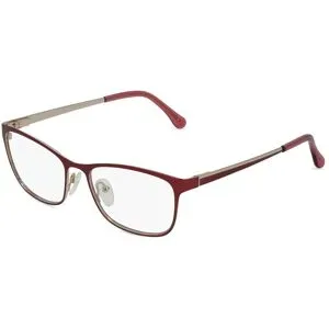 Suncute Industries Co., Ltd. Fielmann MC 559 MOD FLEX CL Damen-Brille inkl. Gläser Vollrand Quadratisch Edelstahl-Gestell 53/17/135, Rot