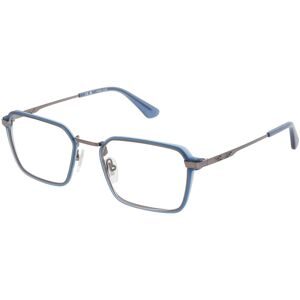 DE RIGO Vision D.A.CH. GmbH Police VPLQ71 Herren-Brille inkl. Gläser Vollrand Quadratisch Metall-Gestell 52/20/145, Blau
