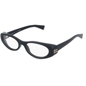 Luxottica Fashion Brillen Vertriebs GmbH Miu Miu MU 03ZV Damen-Brille inkl. Gläser Vollrand Oval Acetat-Gestell 53/18/140, Schwarz
