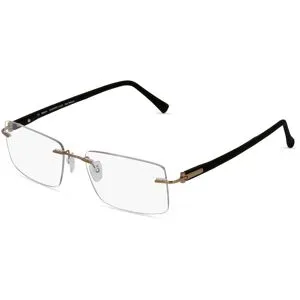 Stepper Eyewear LTD. Fielmann COMFORT 116 CL Herren-Brille inkl. Gläser Randlos Quadratisch Titan-Gestell 55/17/140, Gold