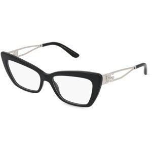 Luxottica Fashion Brillen Vertriebs GmbH Dolce&Gabbana 0DG3375B Damen-Brille inkl. Gläser Vollrand Cat Eye Acetat-Gestell 53/16/140, Schwarz