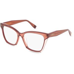 DE RIGO Vision D.A.CH. GmbH Furla VFU828V Unisex-Brille inkl. Gläser Vollrand Quadratisch Kunststoff-Gestell 53/16/140, Braun