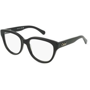 Kering Eyewear Spa Chloé CH0243O OPTICAL NATIVE CAPSULE Unisex-Brille inkl. Gläser Vollrand Cat Eye Acetat-Gestell 53/17/140, Schwarz