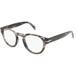 Safilo SpA David Beckham DB 7125 Herren-Brille inkl. Gläser Vollrand Panto Kunststoff-Gestell 47/25/145, Grau