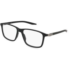 Kering Eyewear Spa Puma PU0419O Unisex-Brille inkl. Gläser Vollrand Quadratisch Acetat-Gestell 55/17/140, Schwarz