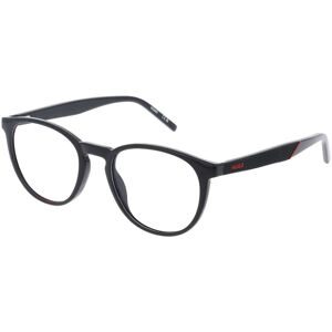 Safilo GmbH Hugo HG 1308 Herren-Brille inkl. Gläser Vollrand Rund Kunststoff-Gestell 51/19/145, Schwarz