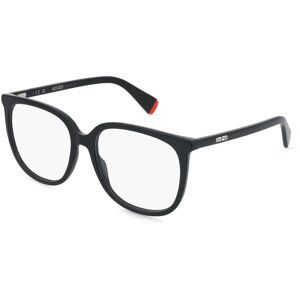 Thélios Kenzo KZ50217I Unisex-Brille inkl. Gläser Vollrand Geometrisch Acetat-Gestell 55/16/140, Schwarz