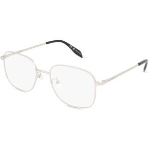Kering Eyewear Spa Alexander McQueen AM0415O Unisex-Brille inkl. Gläser Vollrand Quadratisch Metall-Gestell 54/19/145, Silber