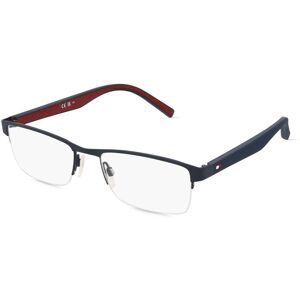 Safilo SpA Tommy Hilfiger Eyewear TH 2047 Herren-Brille inkl. Gläser Halbrand Quadratisch Edelstahl-Gestell 53/18/145, Blau