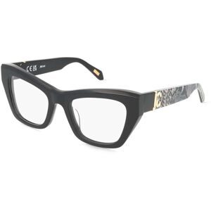 DE RIGO Vision D.A.CH. GmbH Just Cavalli VJC116 Unisex-Brille inkl. Gläser Vollrand Butterfly Kunststoff-Gestell 51/20/140, Schwarz