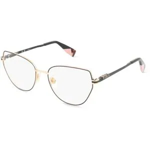 DE RIGO Vision D.A.CH. GmbH Furla VFU772 Unisex-Brille inkl. Gläser Vollrand Quadratisch Edelstahl-Gestell 55/17/140, Schwarz