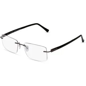 Stepper Eyewear LTD. Fielmann COMFORT 116 CL Herren-Brille inkl. Gläser Randlos Quadratisch Titan-Gestell 55/17/140, Grau
