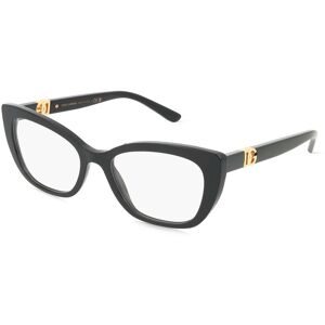 Luxottica Fashion Brillen Vertriebs GmbH Dolce&Gabbana DG3398 Damen-Brille inkl. Gläser Vollrand Cat Eye Acetat-Gestell 54/18/145, Schwarz
