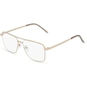 Wenzhou Bada Optical Co. , LTD Fielmann BD 501 CL Herren-Brille inkl. Gläser Halbrand Quadratisch Edelstahl-Gestell 56/15/145, Gold
