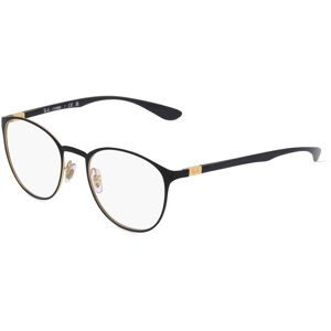 Luxottica Fashion Brillen Vertriebs GmbH Ray-Ban RX6355 Unisex-Brille inkl. Gläser Vollrand Panto Metall-Gestell 52/20/145, Schwarz