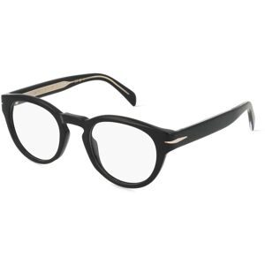 Safilo SpA David Beckham DB 7114 Herren-Brille inkl. Gläser Vollrand Panto Kunststoff-Gestell 48/22/145, Schwarz