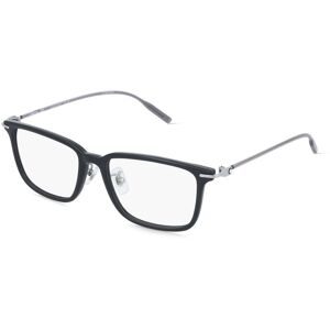 Kering Eyewear Spa Montblanc MB0489OA Herren-Brille inkl. Gläser Vollrand Eckig Kunststoff-Gestell 54/17/145, Schwarz